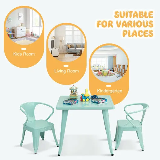27'' Kids Square Steel Table Play Learn Activity Table-Blue