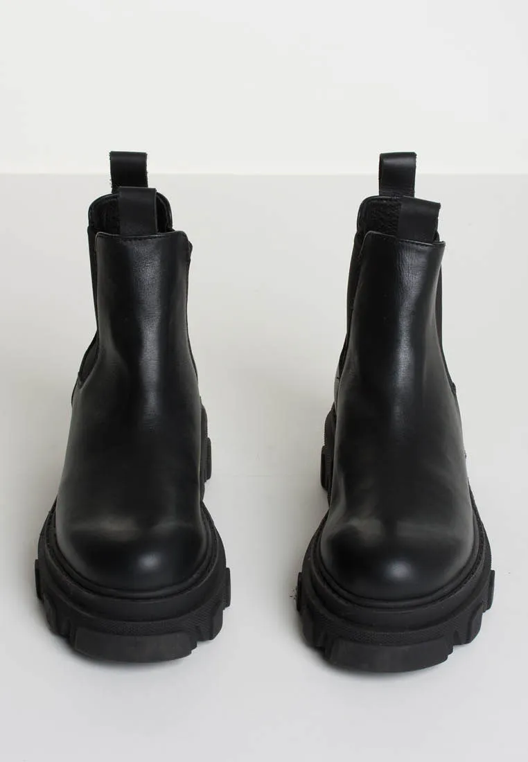 Asta Black Leather Chelsea Boots