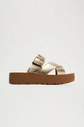 Before We Begin Platform Sandals - Gold