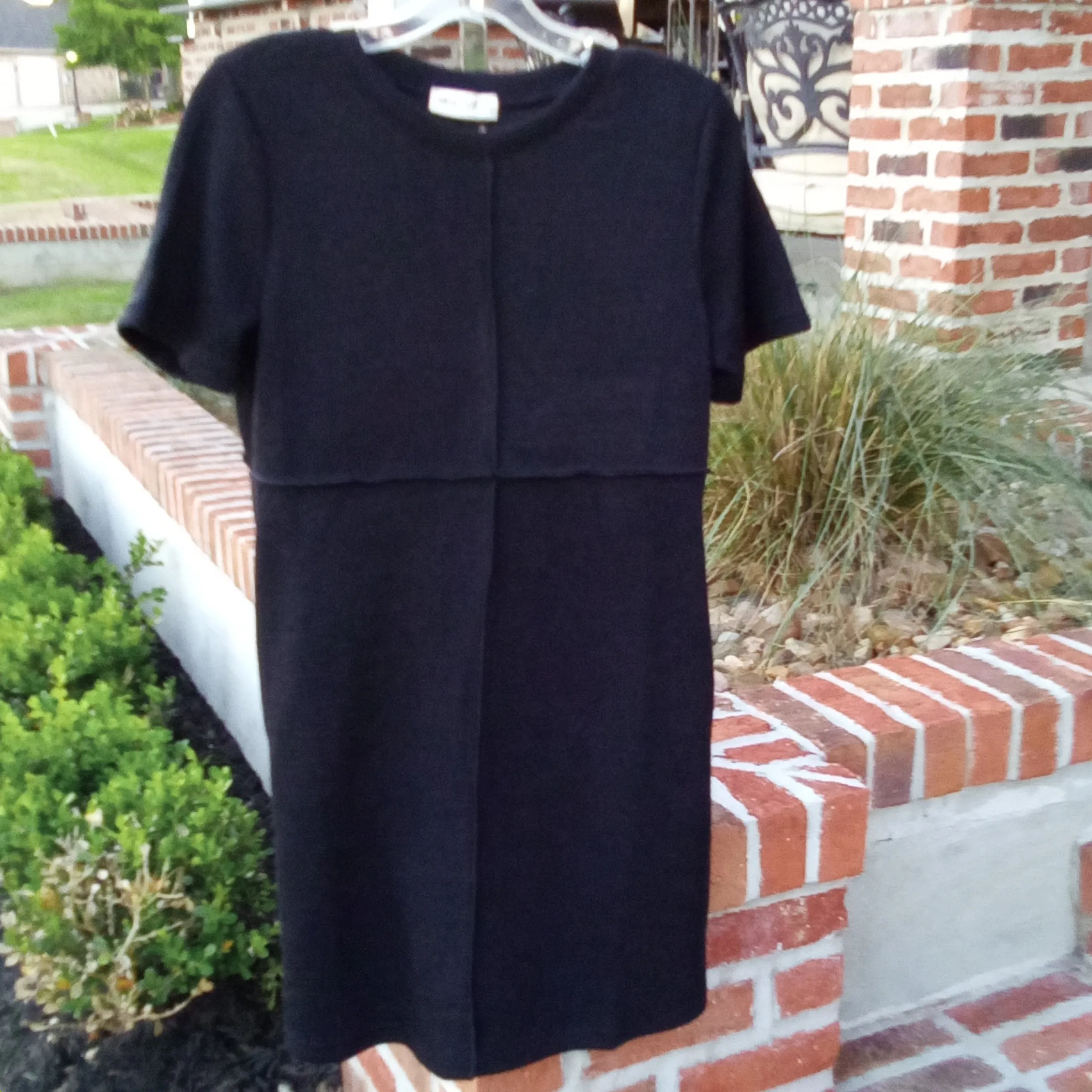 Crew Neck Knit Dress | Very J - Black