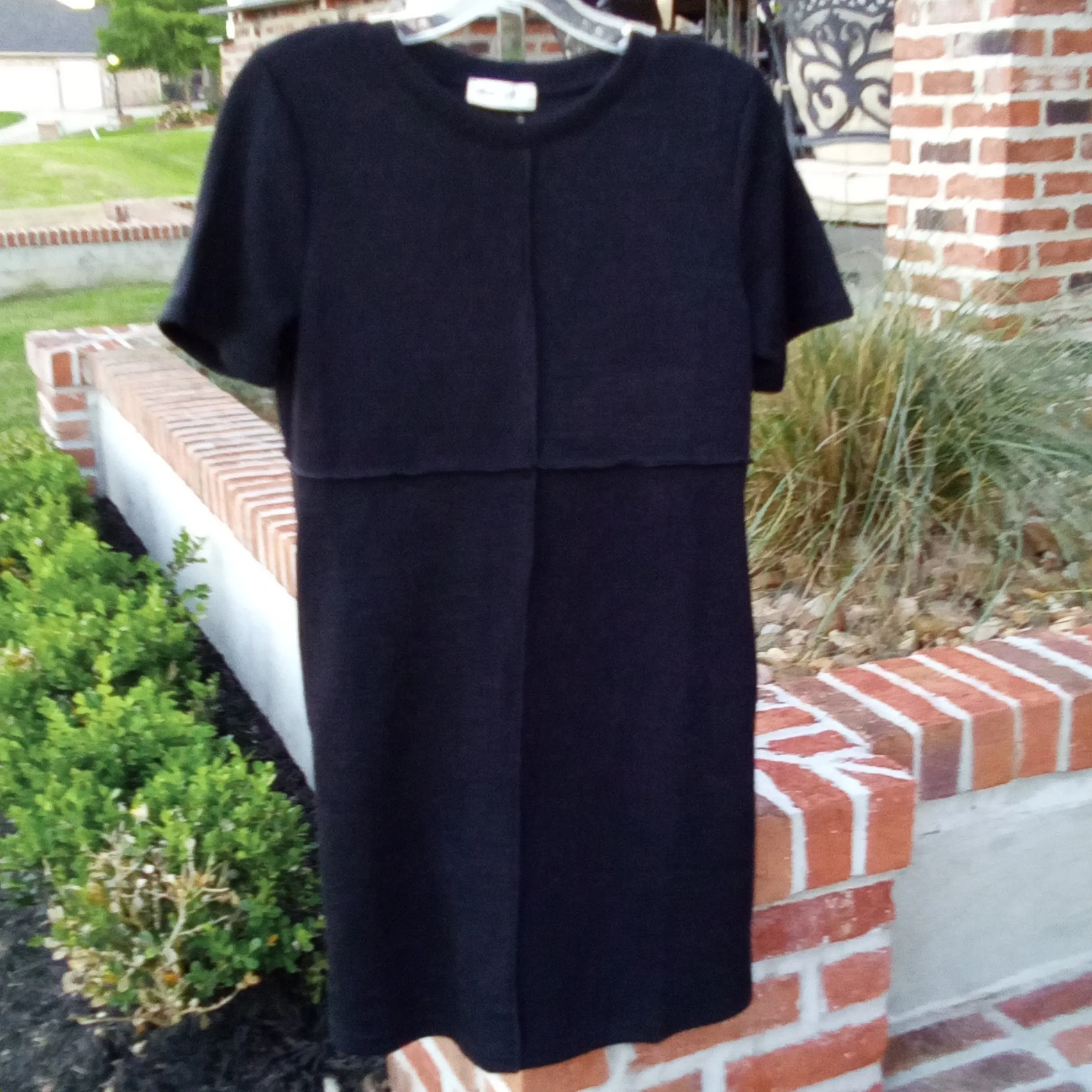 Crew Neck Knit Dress | Very J - Black