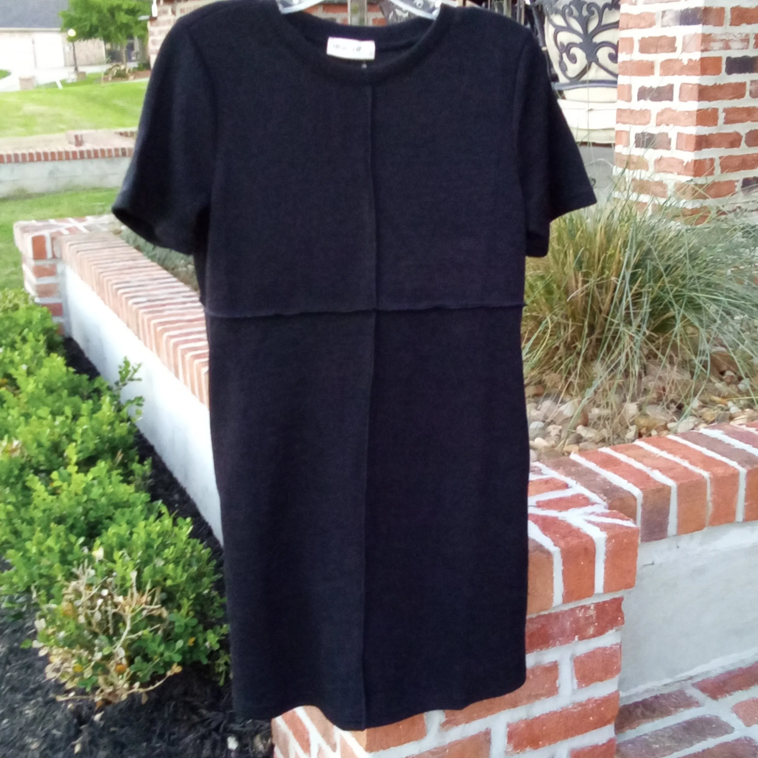 Crew Neck Knit Dress | Very J - Black