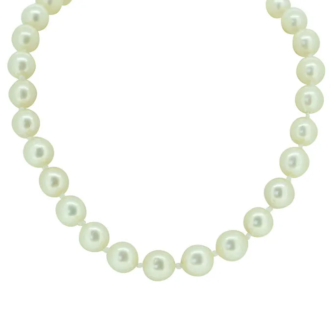 Cultured Pearl Necklace With Diamond Clasp