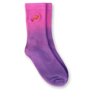 Dip Dye Antelope Embroidered Socks / Hibiscus