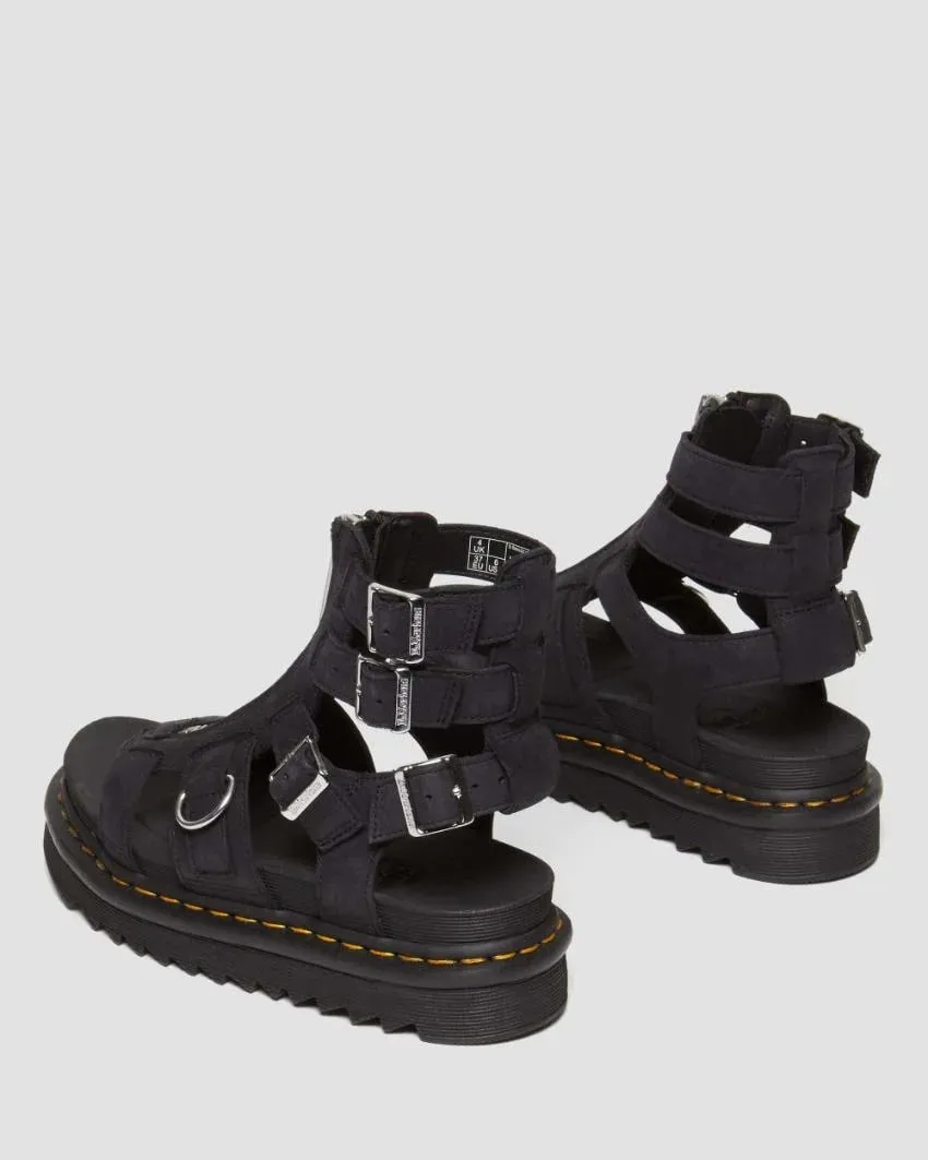 Dr Martens Olson Gladiator Sandal - Charcoal Grey Tumbled Nubuck