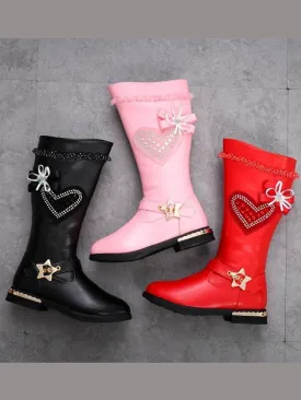 Girls Heart and Rhinestones Boots by Liv and Mia