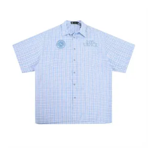 Japanese Short Sleeve Plaid Shirt Men's Summer