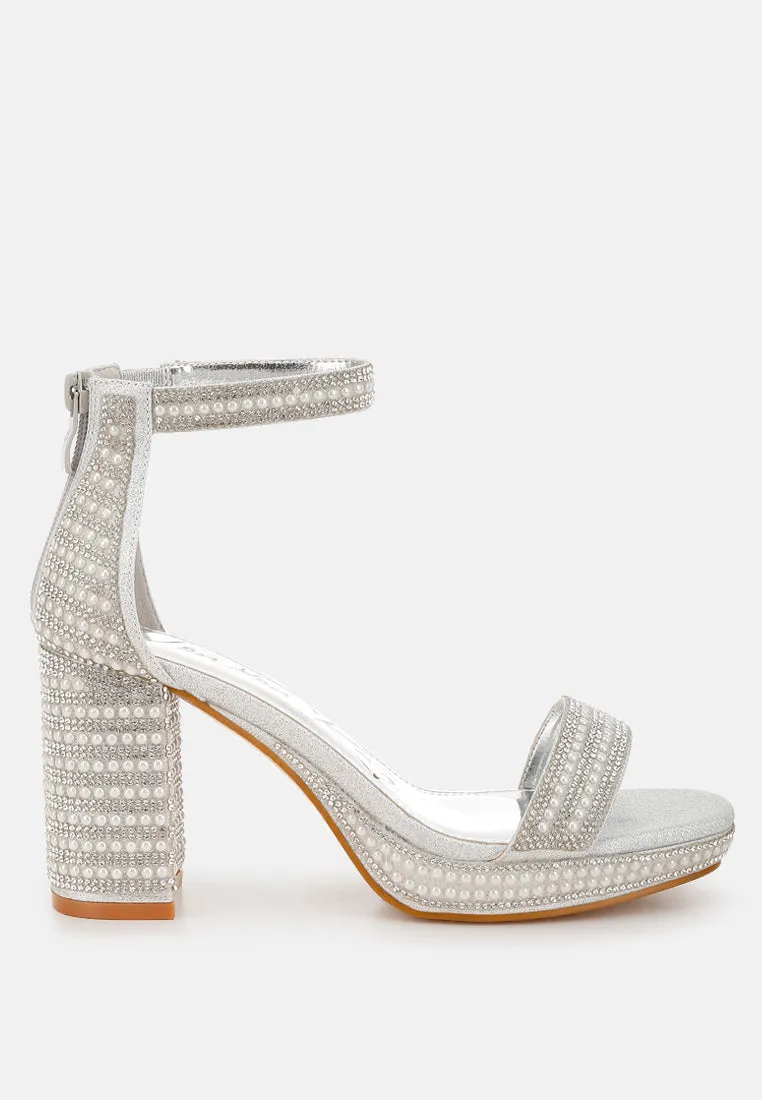 Mejuri Rhinestones And Pearl Embellished Sandals