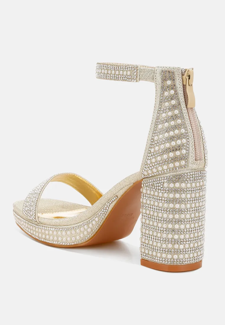 Mejuri Rhinestones And Pearl Embellished Sandals