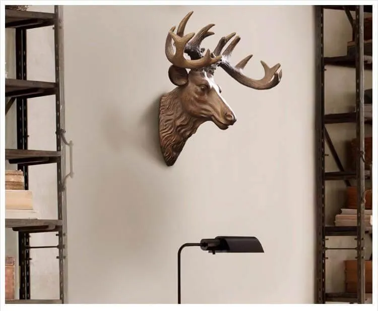 Modern Pure Handmade Hanging Moose and Sheep Head Decoration