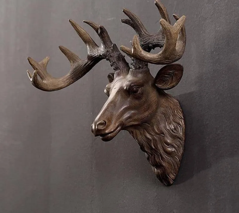 Modern Pure Handmade Hanging Moose and Sheep Head Decoration