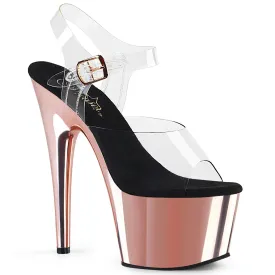 Pleaser USA Adore 708 - Rose Gold Chrome