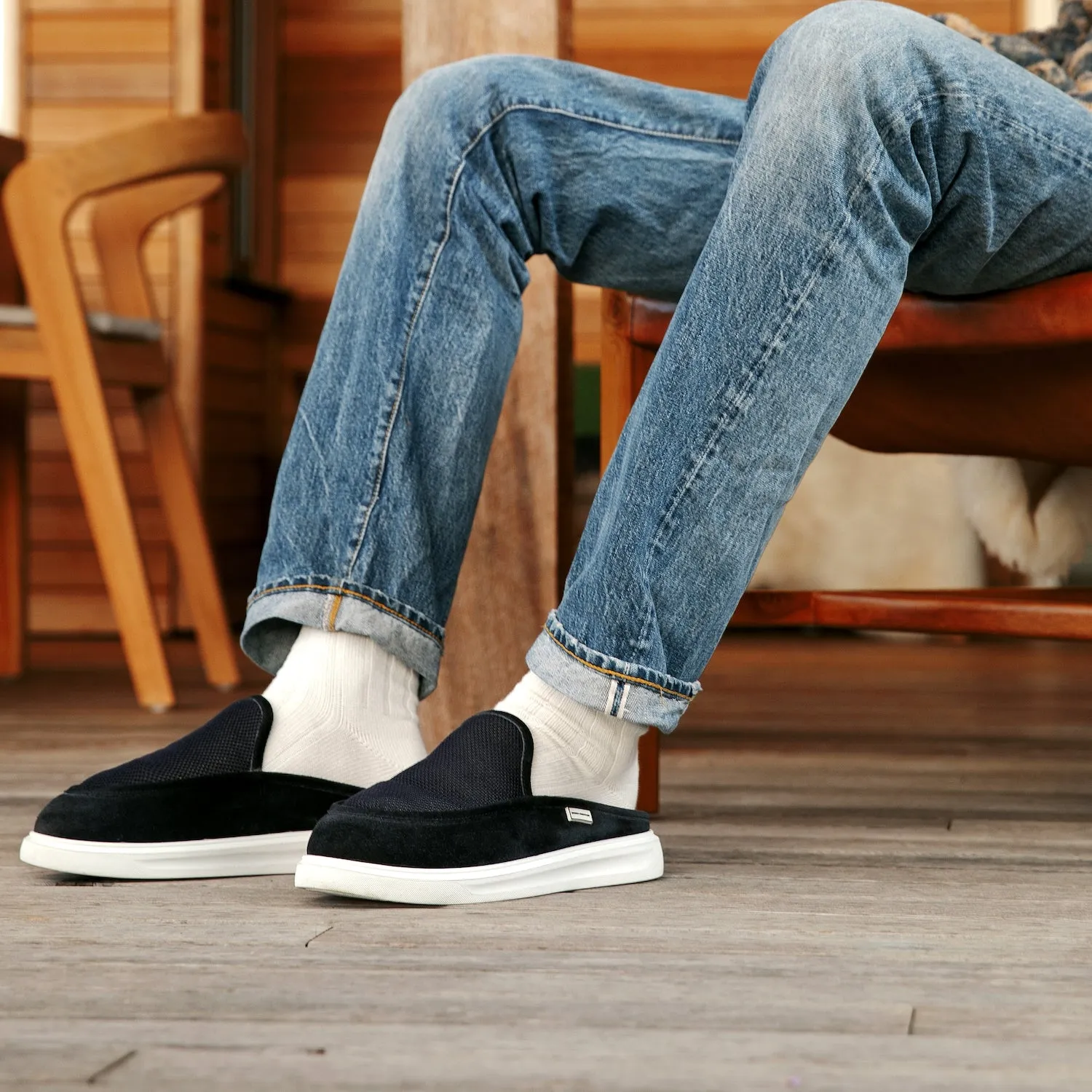 Sean Navy Slipper - Men's