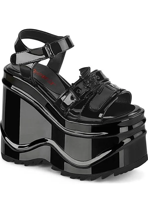 WAVE-13 [Black Patent] | PLATFORM SANDALS [PREORDER]