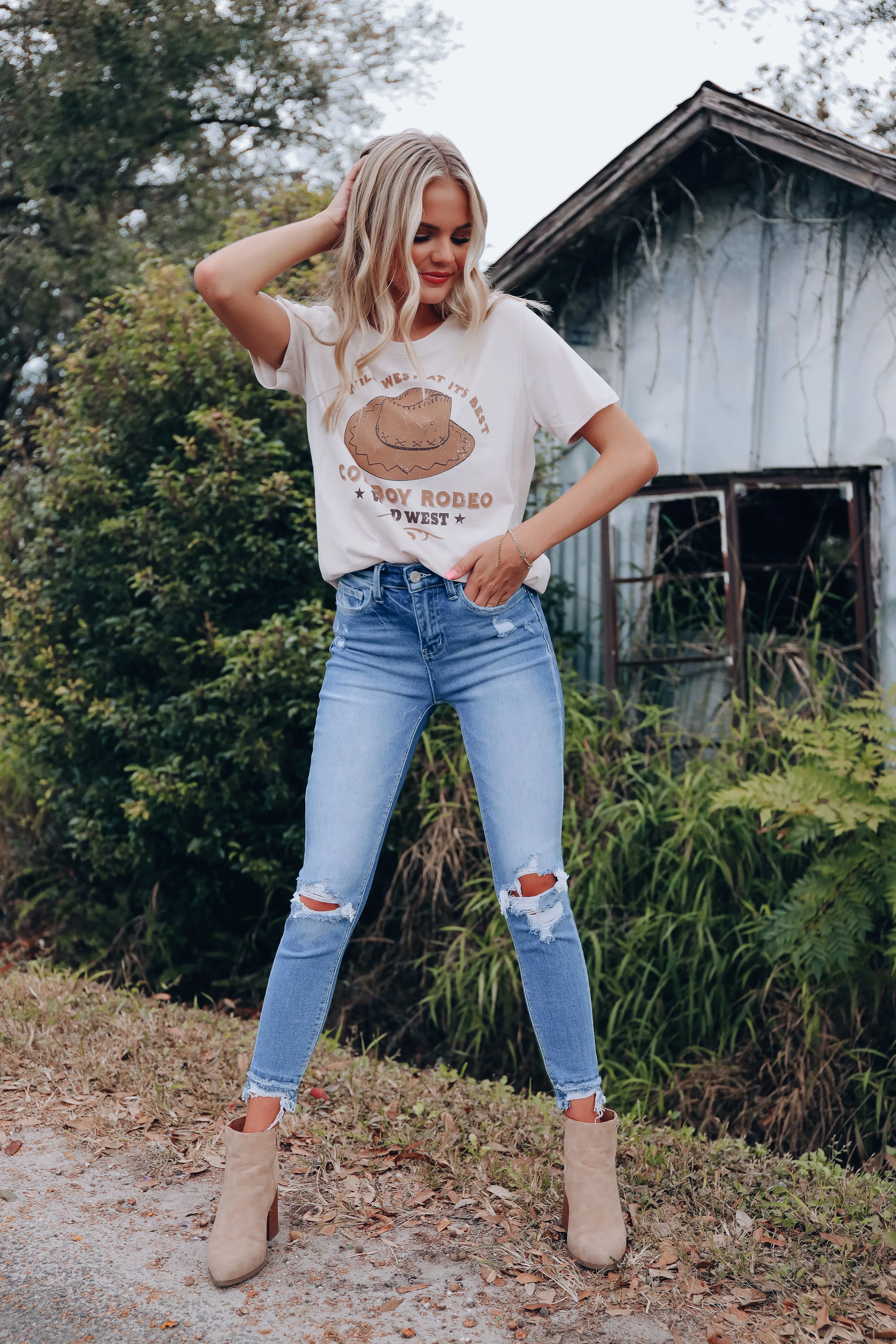 Wild West At It's Best Graphic Tee - Sand