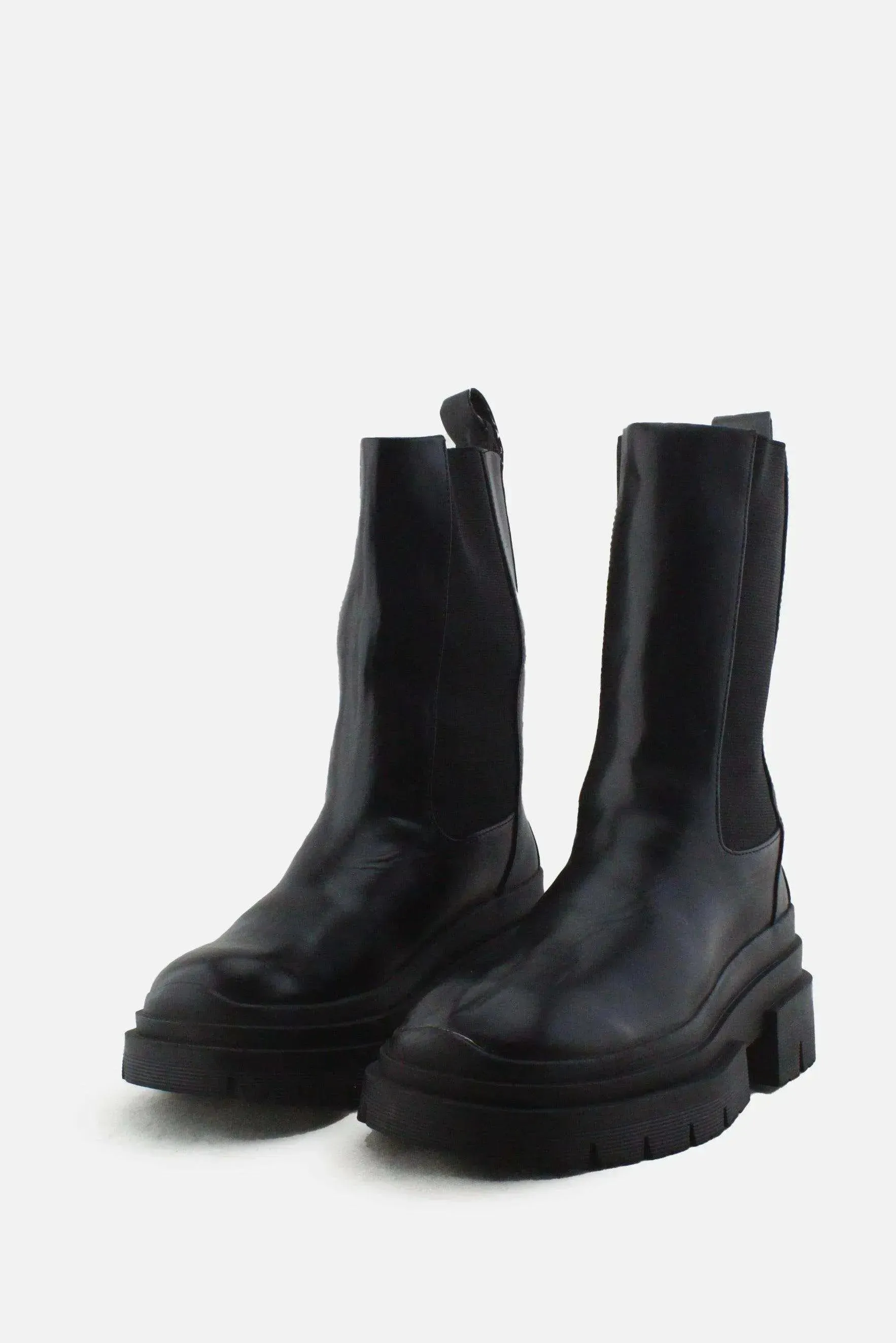 Zara Stretchable Combat Ankle Boots |100% Authentic Leather